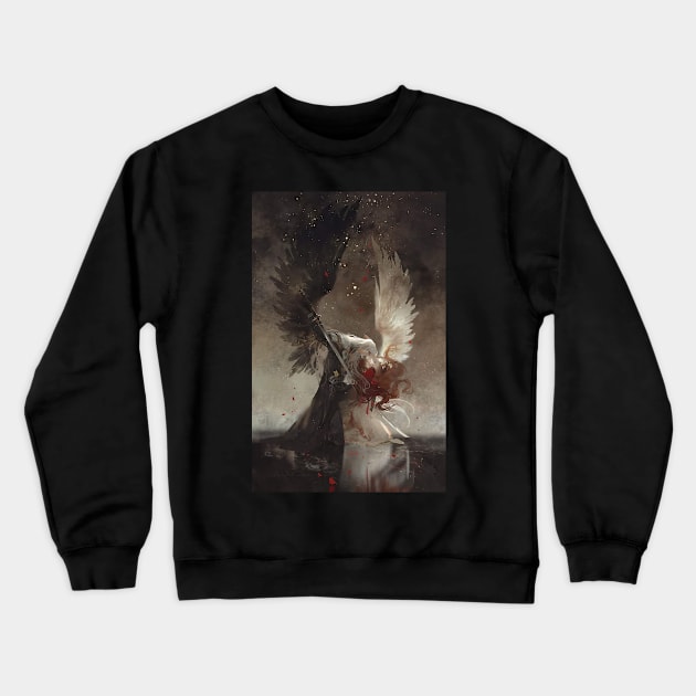 Angel and Evil Fantasy Crewneck Sweatshirt by SkyfrNight